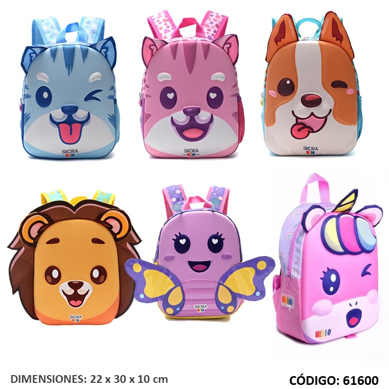 Mochila jardín skora 12"" kawaii 35288/9/90/1/4/5