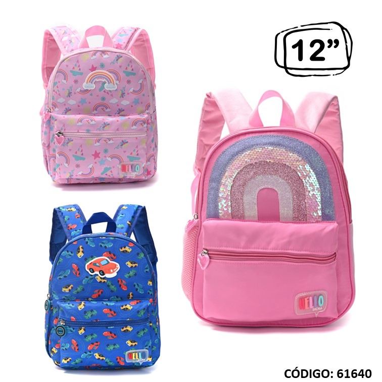 Mochila jardín skora 12"" petit tela 35456/7/8