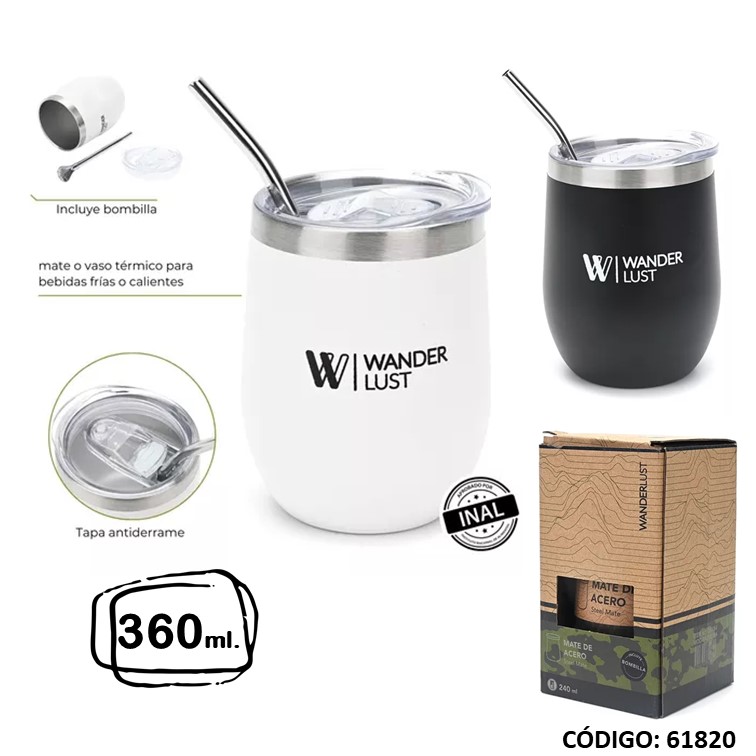 Vaso term. wanderlust 360ml. c/bomb