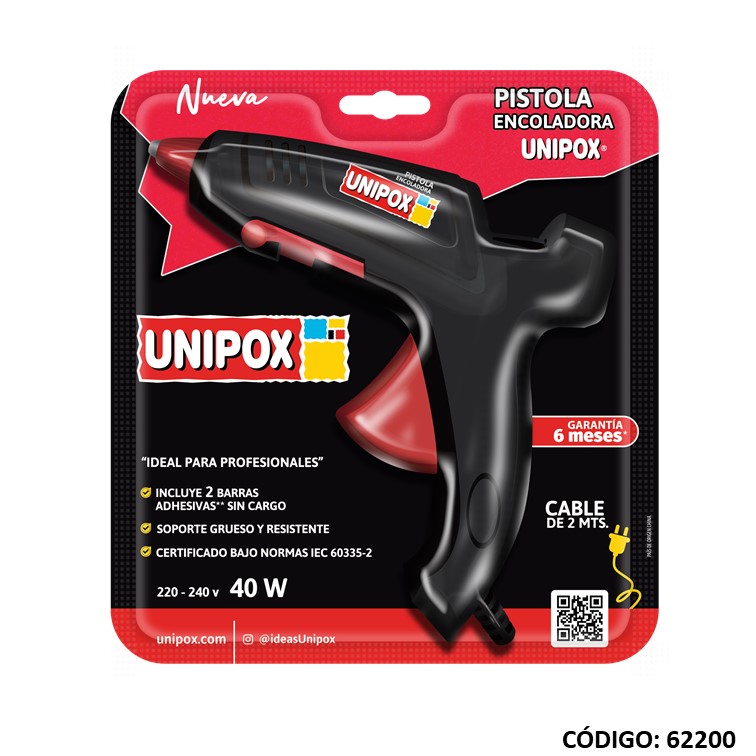Pistola adhesivoesiva unipox grande 40w