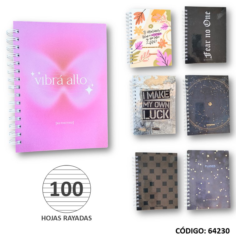 Cuaderno t/e 16x21 t/d be positive x100h