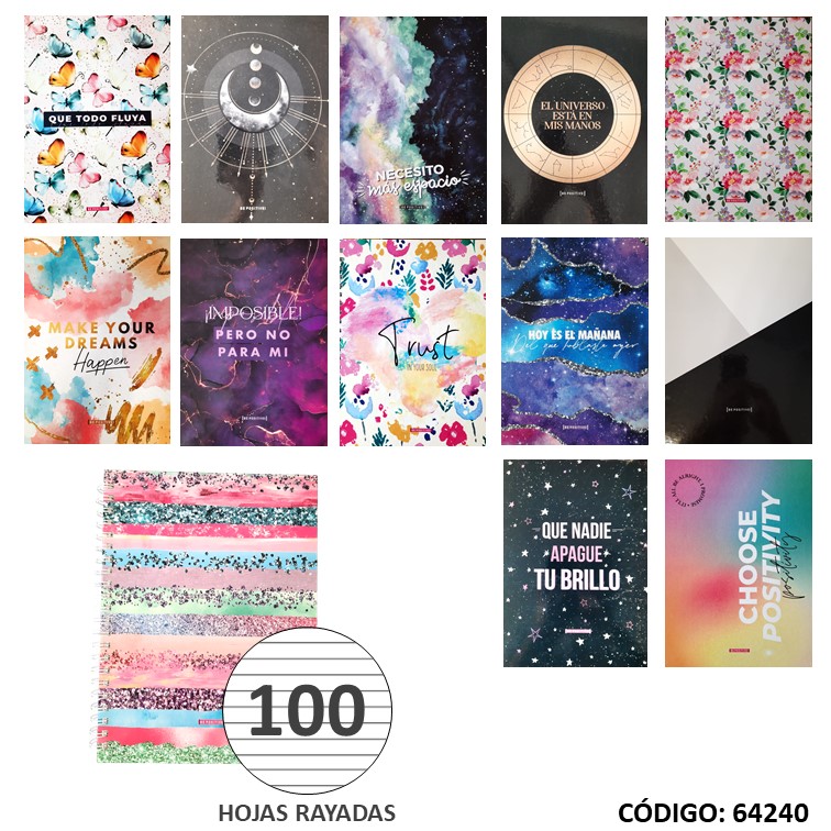 Cuaderno a4 t/d be positive 100h