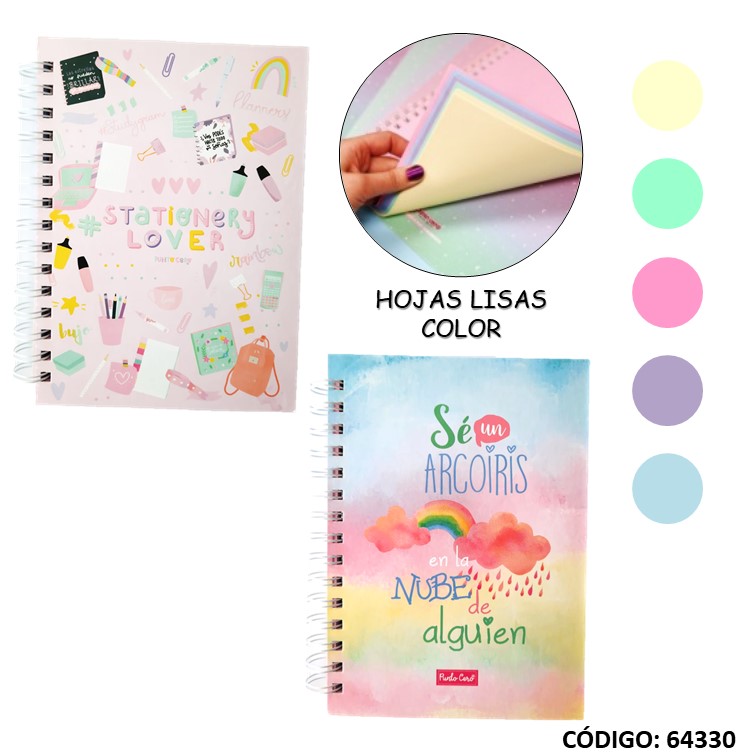 Cuaderno t/e 16x21 semirig. p. cero rainbow x100h