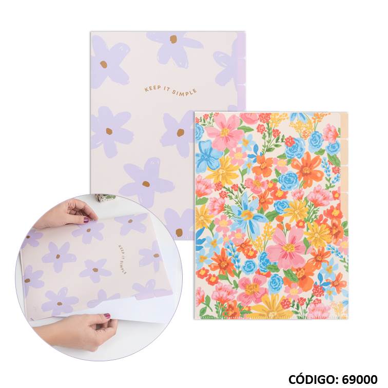 Carpeta en l a4 fw con divisiones 8624