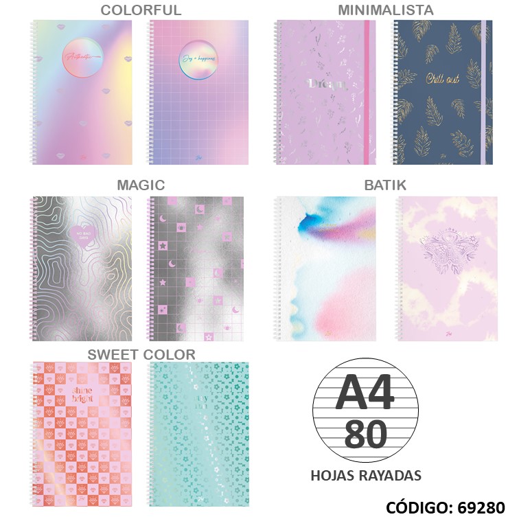 Cuaderno a4 semirig. fw x80h