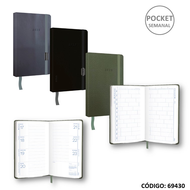Agenda fw pocket sem enc. b-pack raw 2025
