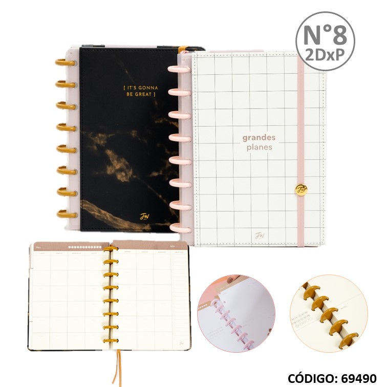 Agenda fw n8 2con doble planificador joy c/discos perpetua