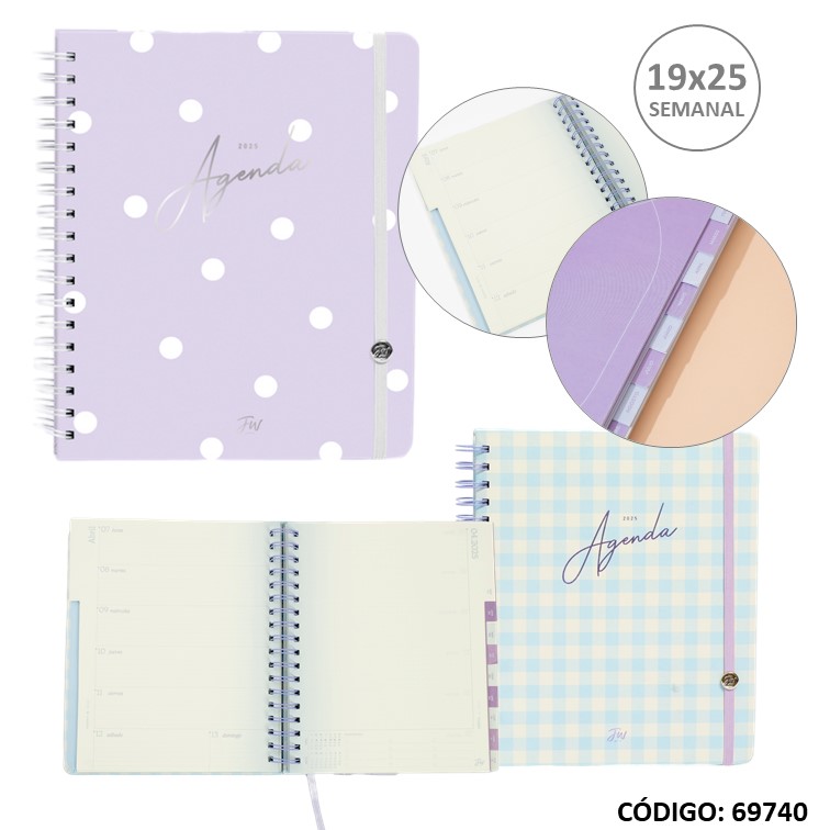 Agenda fw 19x25cm semanal . love 2025