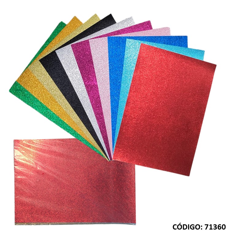 Cartulina con acabado glitter 35x50 250 g surtido
