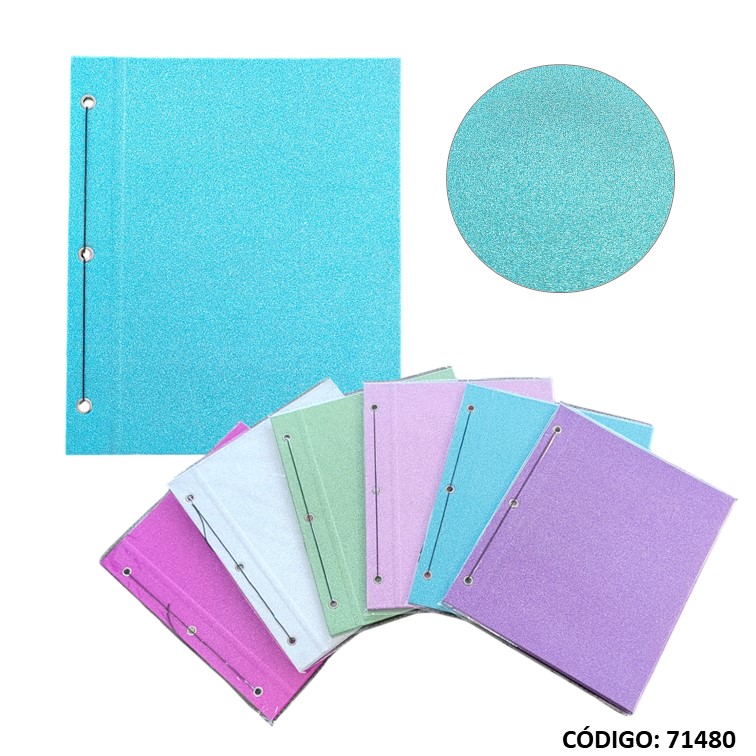 Carpeta n3 cartone rexon con acabado glitter