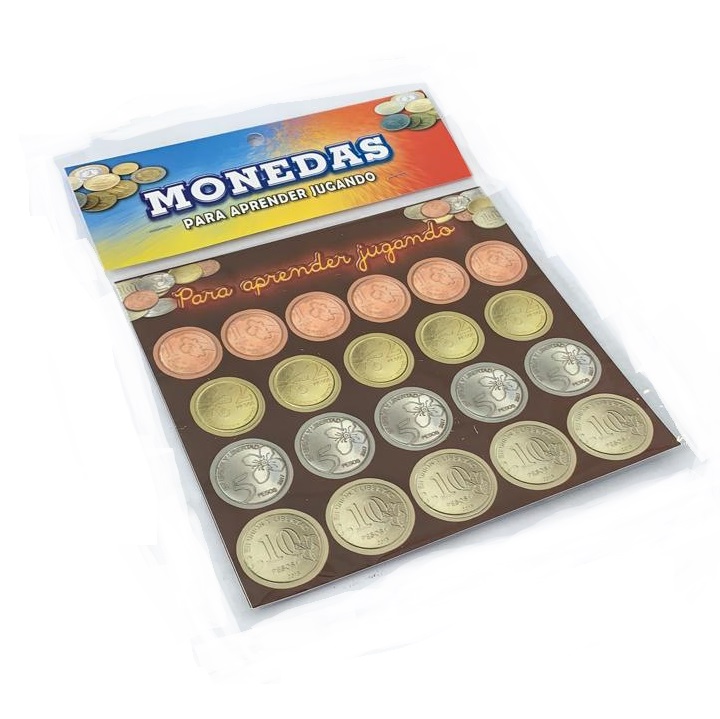 Didáctico monedas p/aprender jugando x3