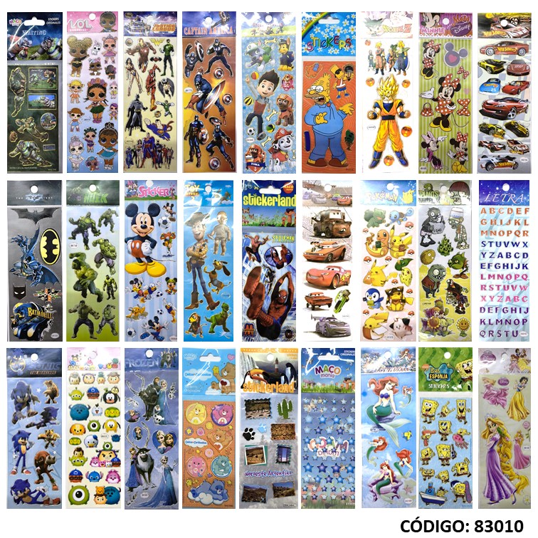 Sticker infantil 1 plancha 7x12cm