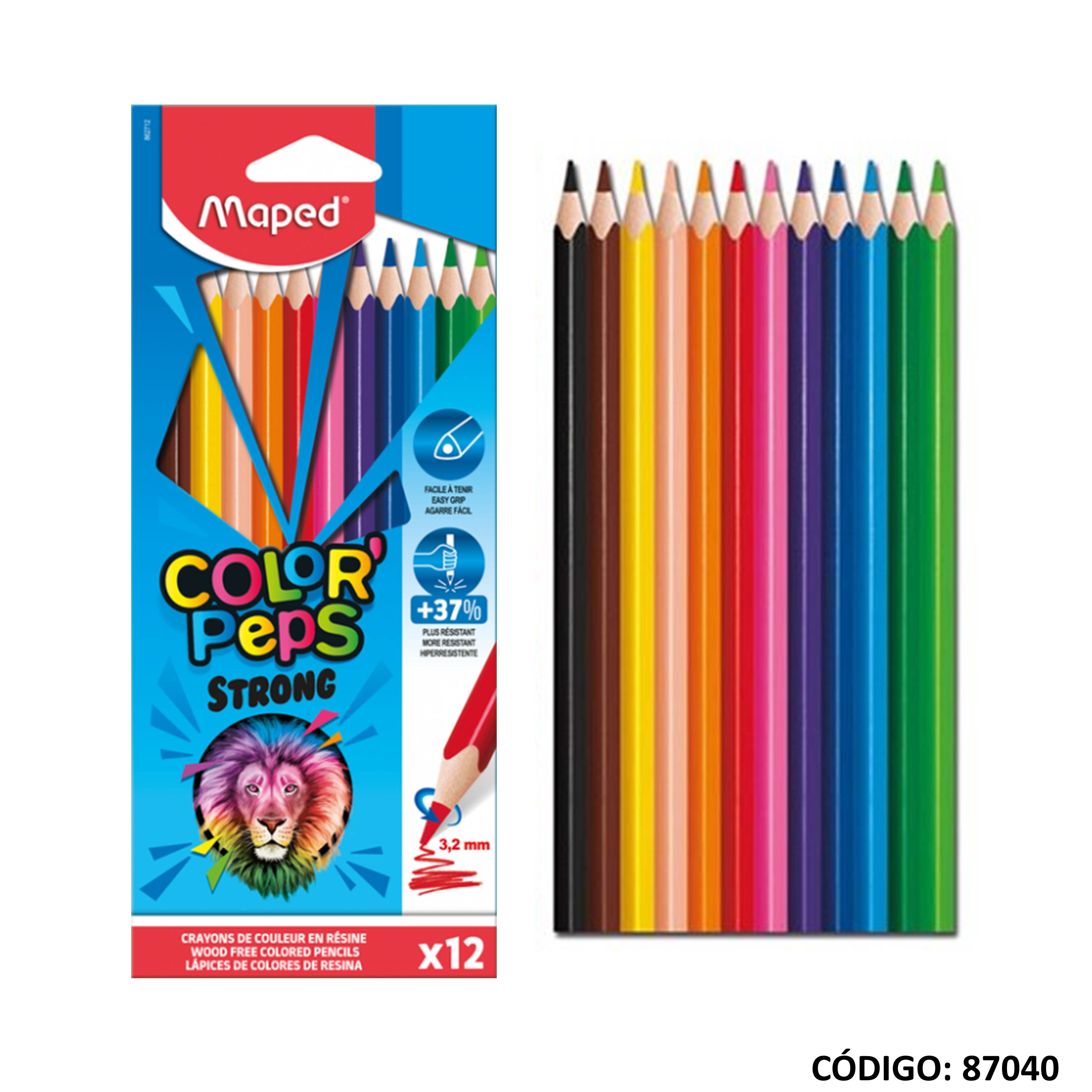 Lapiz/color maped strong x12 largos