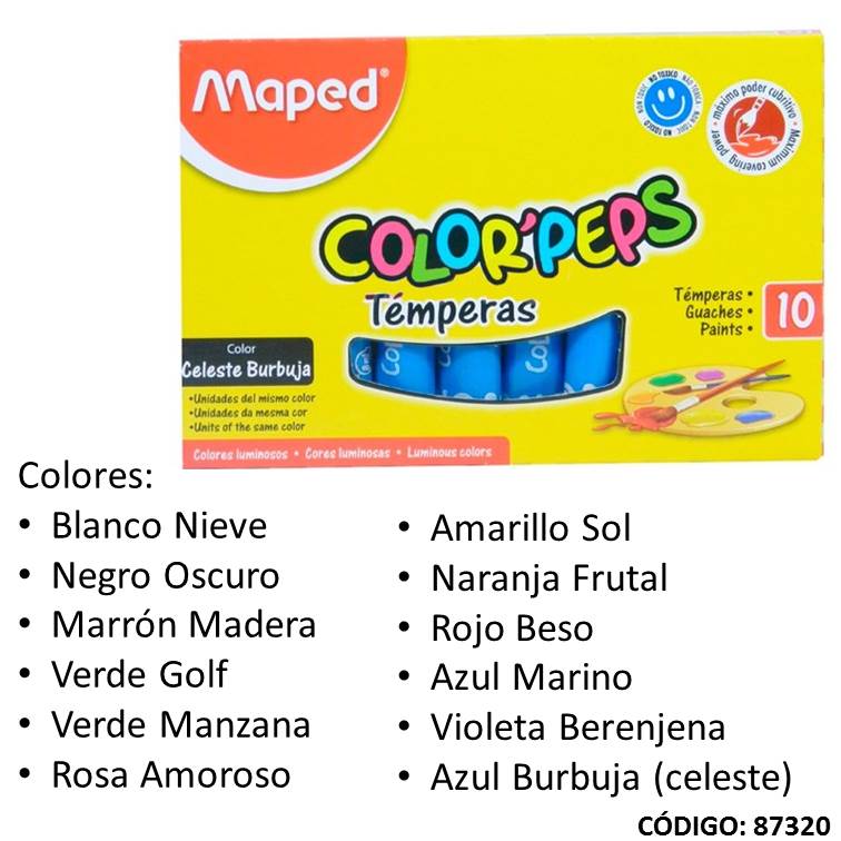Tempera maped pomo color