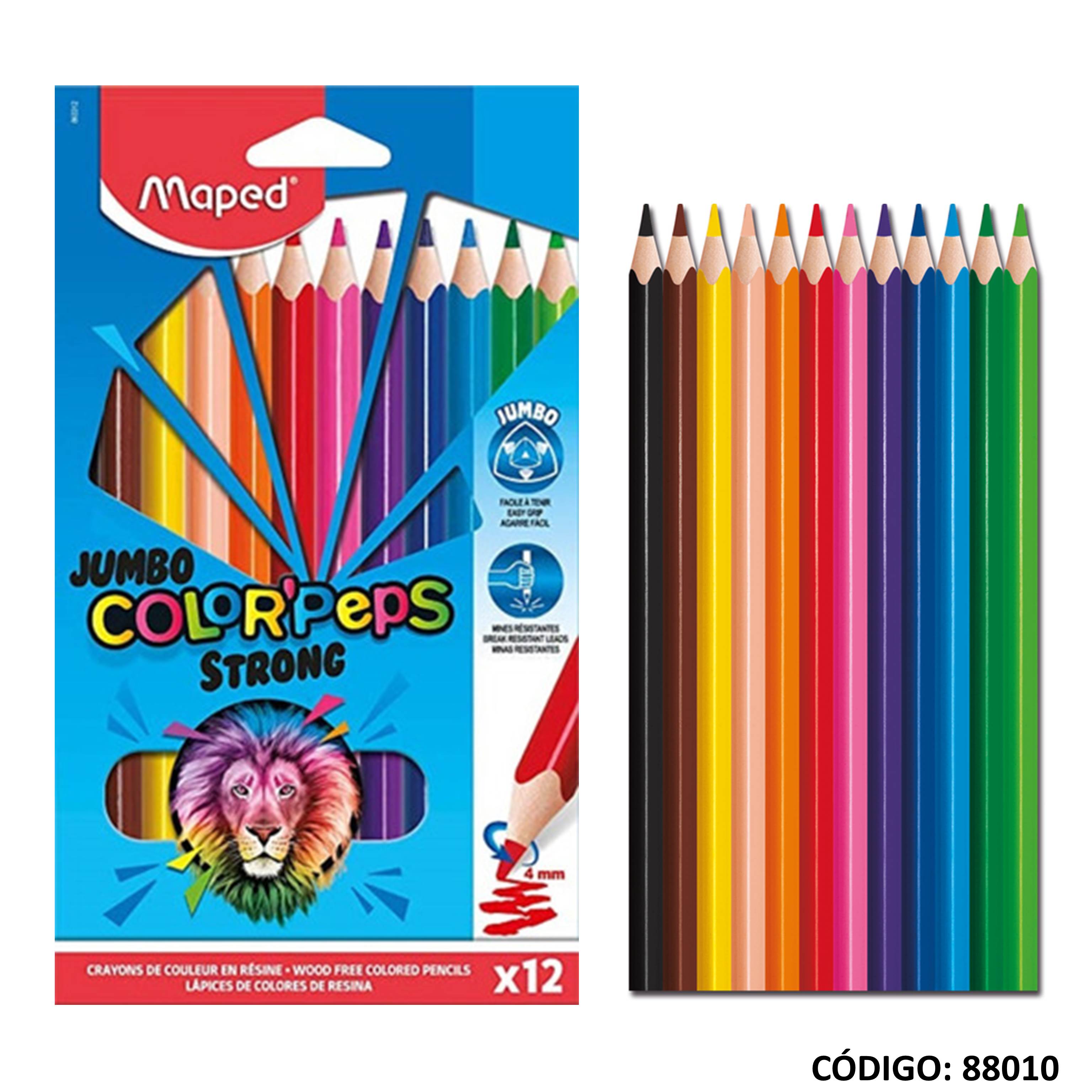 Lapiz/color maped jumbo x12 largos