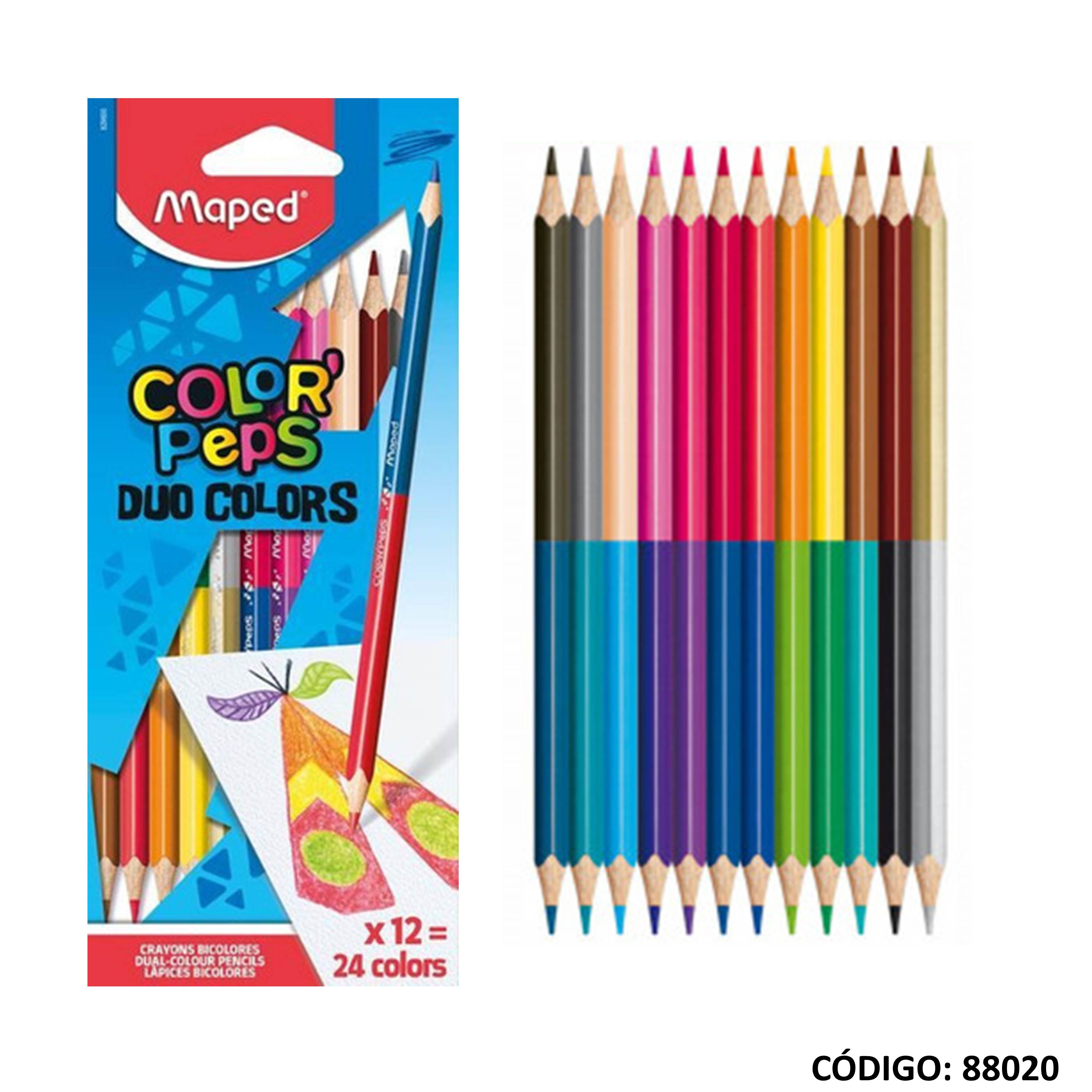 Lapiz/color maped bicolor x12 largos