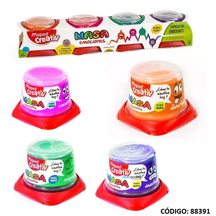 Masa maped creativ set x4 potes fluo