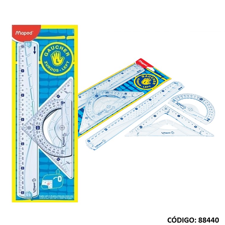 Set geomet. maped zurdos 3piezas