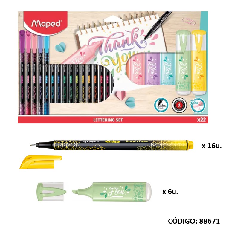 Set maped letering x22 piezas