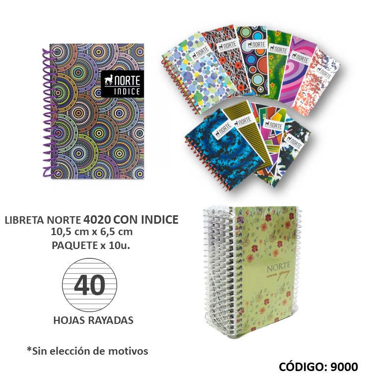 Libreta indice c/e norte 4020