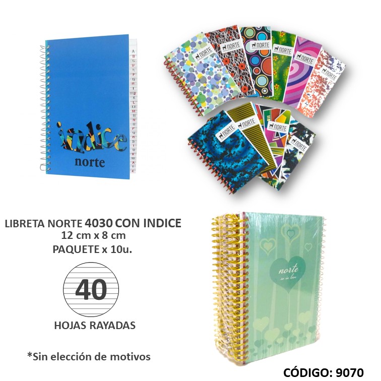 Libreta indice c/e norte 4030