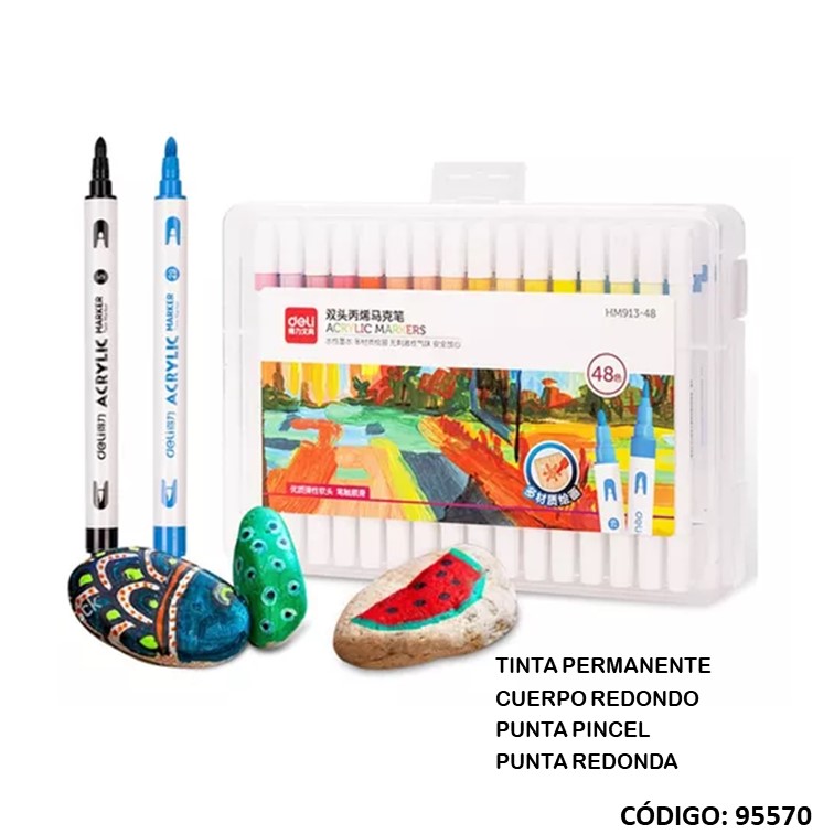 Marcador deli acrilico pincel/red. hm924-48