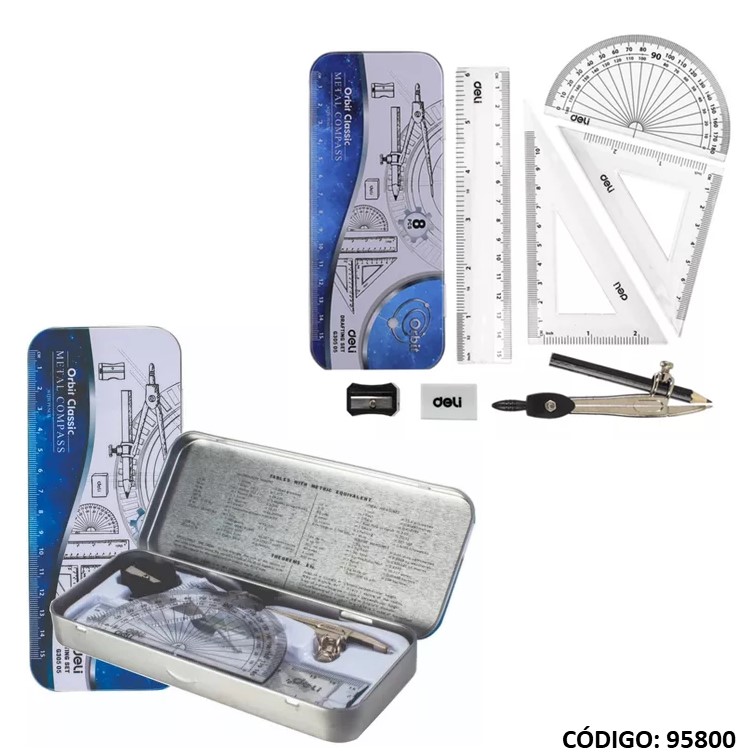 Set geomet. deli 15cm lata x8piezas
