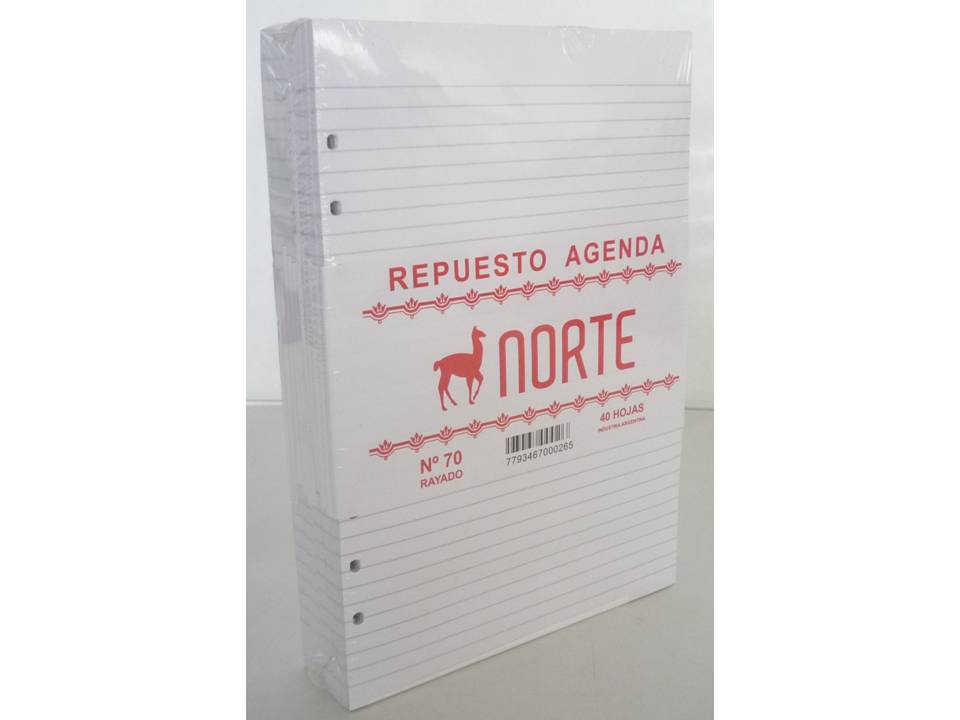 Repuesto libreta 6 perf. nº8 70