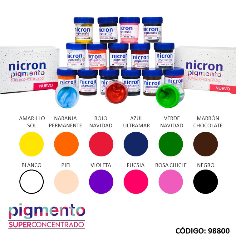 Artículo pigmentos nicron p/porcel. x15 g